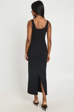 boohoo Robe Midaxi En Bengaline Avec Agrafes Et Œillets<Femme Robes Moulantes|Robes