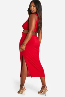 boohoo Robe Midaxi à Encolure en Clé d’Œil Découpée et Perlée<Femme Robes De Soirée|Toutes Les Robes