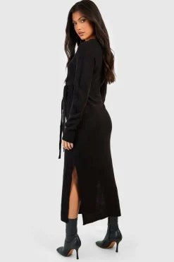 Robe midaxi en maille de maternité à fente
