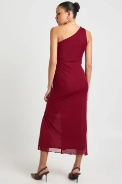 Robe Midaxi En Maille À Une Épaule Avec Découpes