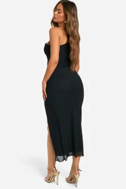 Robe midaxi en mesh découpée à l'épaule