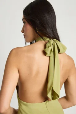 Robe Midaxi En Mousseline Col Montant Détail Floral Ourlet Asymétrique