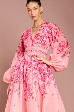 Coast Robe Midaxi En Organza À Motif Floral Et Finitions En Dentelle<Femme Robes Mi-Longues|Satin Et Dentelle