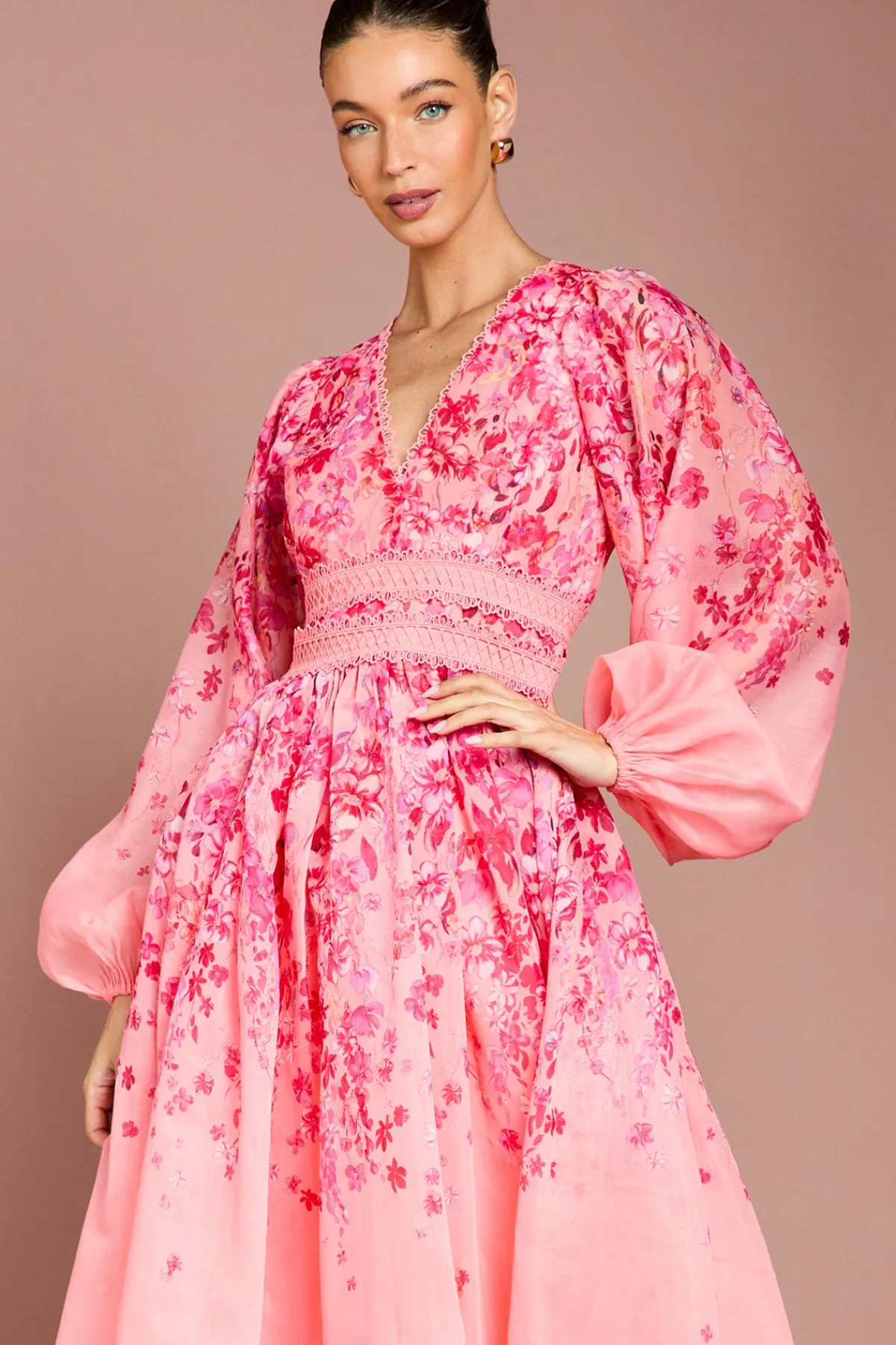 Coast Robe Midaxi En Organza À Motif Floral Et Finitions En Dentelle<Femme Robes Mi-Longues|Satin Et Dentelle