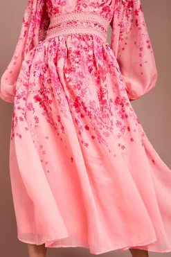 Coast Robe Midaxi En Organza À Motif Floral Et Finitions En Dentelle<Femme Robes Mi-Longues|Satin Et Dentelle