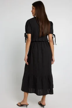 Robe Midaxi En Seersucker Avec Détails À Volants