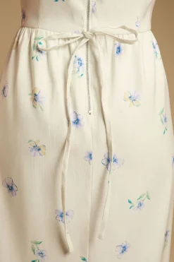 Oasis Robe Midaxi En Twill Ottoman Imprimé Pensées Avec Nœud<Femme Toutes Les Robes|Robes