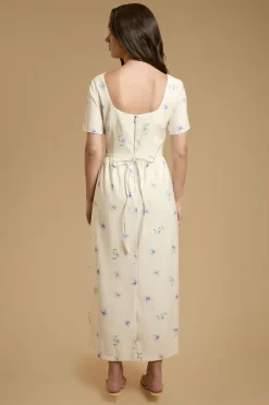 Oasis Robe Midaxi En Twill Ottoman Imprimé Pensées Avec Nœud<Femme Toutes Les Robes|Robes