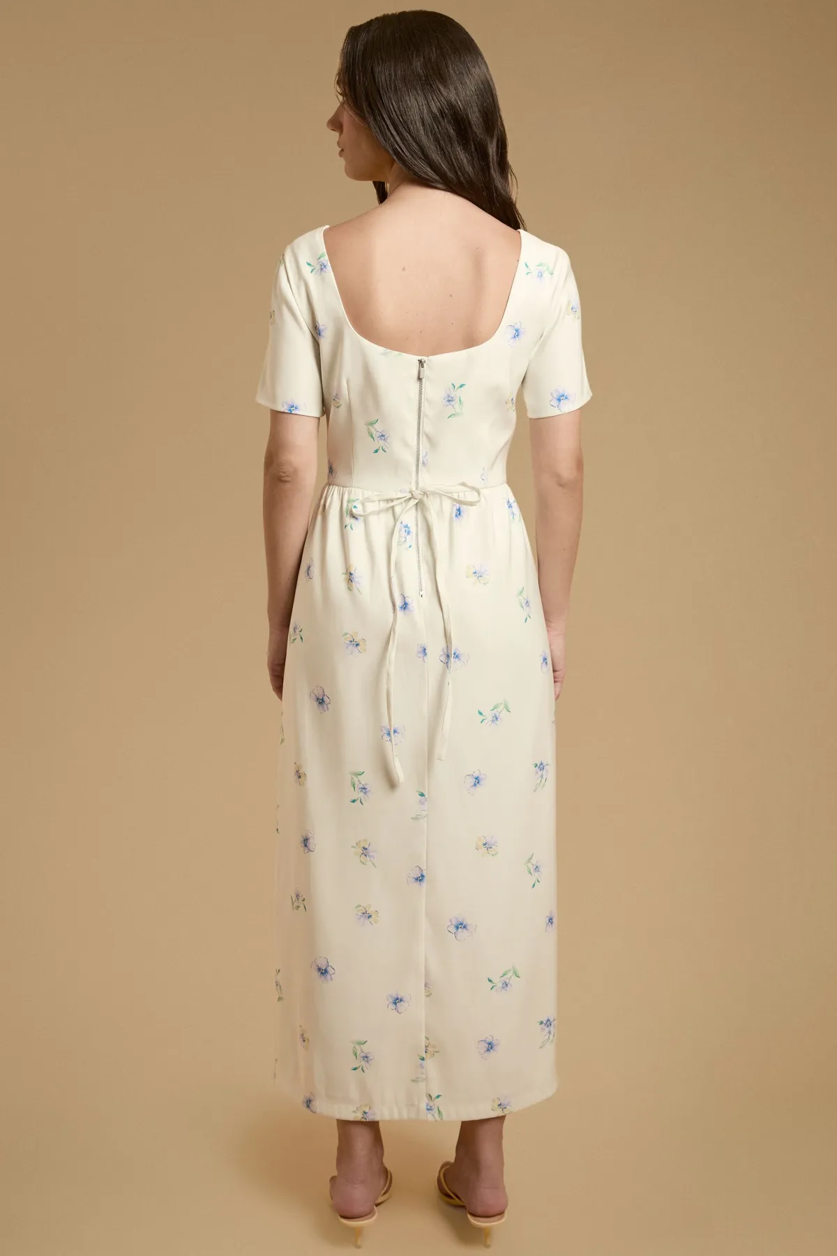 Oasis Robe Midaxi En Twill Ottoman Imprimé Pensées Avec Nœud<Femme Toutes Les Robes|Robes