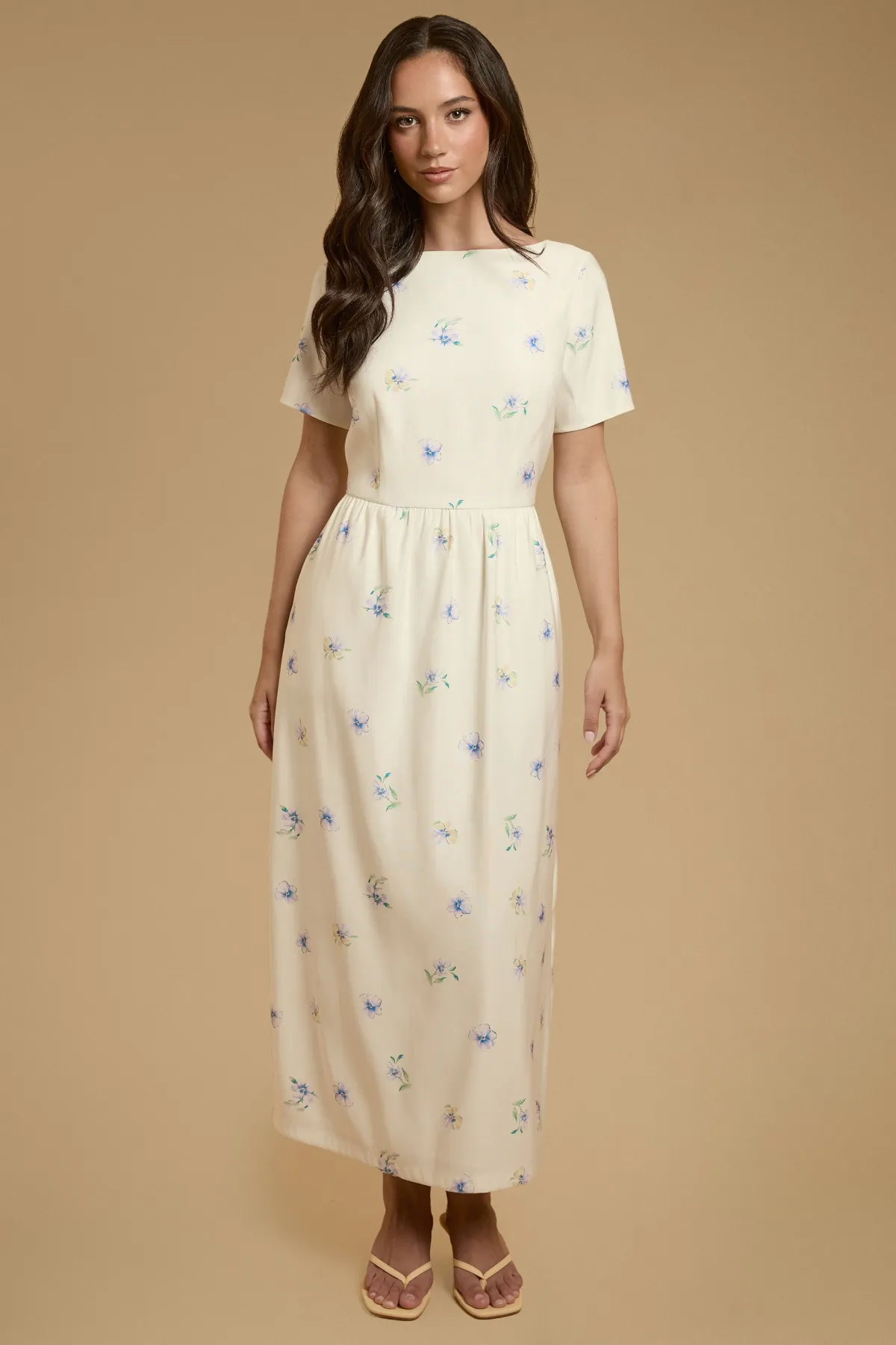 Oasis Robe Midaxi En Twill Ottoman Imprimé Pensées Avec Nœud<Femme Toutes Les Robes|Robes