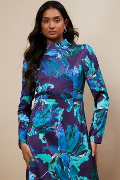 Robe Midaxi Florale à Dos Ouvert pour Occasions Spéciales