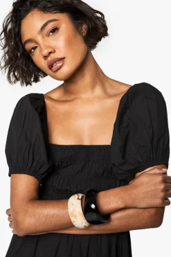 Robe midaxi froncée à manches bouffantes grande taille