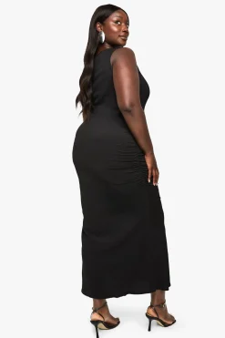boohoo Robe Midaxi froncée texturée Plus<Femme Toutes Les Robes|Robes Moulantes