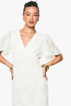 Robe midaxi grande en burnout floral à manches d'ange