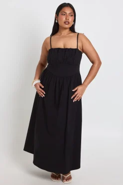 Robe Midaxi Grande Taille À Bretelles En Bengaline