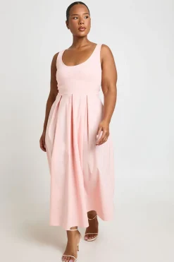 Robe Midaxi Grande Taille En Bengaline À Encolure Arrondie