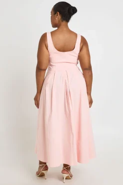 Robe Midaxi Grande Taille En Bengaline À Encolure Arrondie