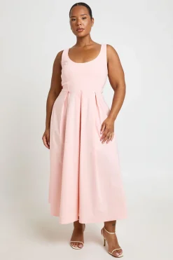 Robe Midaxi Grande Taille En Bengaline À Encolure Arrondie