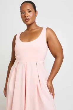 Robe Midaxi Grande Taille En Bengaline À Encolure Arrondie