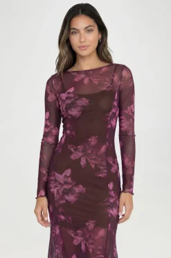 Robe Midaxi Grande Taille À Imprimé Floral Avec Encolure Bardot Et Bas Évasé