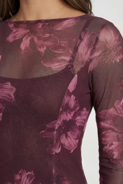 Robe Midaxi Grande Taille À Imprimé Floral Avec Encolure Bardot Et Bas Évasé