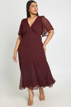 boohoo Robe Midaxi Grande Taille À Manches Papillon<Femme Imprimé Léopard|Toutes Les Robes