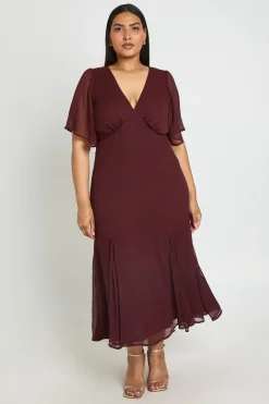 boohoo Robe Midaxi Grande Taille À Manches Papillon<Femme Imprimé Léopard|Toutes Les Robes
