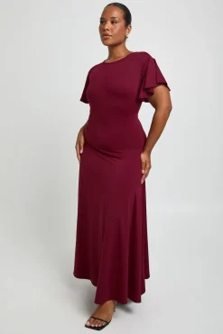 Robe Midaxi Grande Taille À Manches Flottantes Ultra Douce