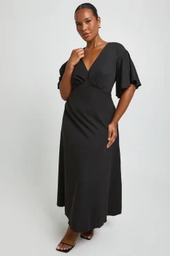 Robe Midaxi Grande Taille À Manches Papillon