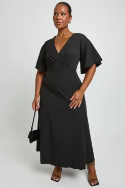 Robe Midaxi Grande Taille À Manches Papillon