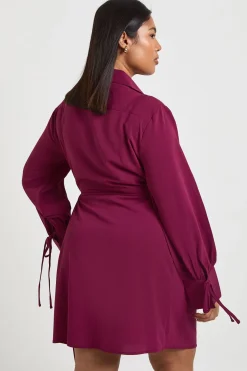 Robe Midaxi Grande Taille Portefeuille Tissée avec Lien