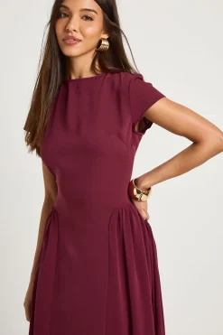 Robe midaxi à jupe volumineuse texturée