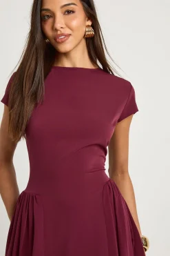 Robe midaxi à jupe volumineuse texturée