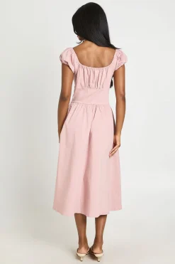 Robe Midaxi Laitière À Manches Volumineuses