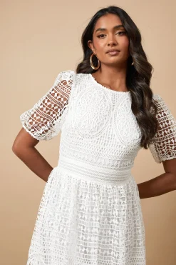 Oasis Robe Midaxi à Manches Bouffantes en Dentelle<Femme Toutes Les Robes|Satin Et Dentelle