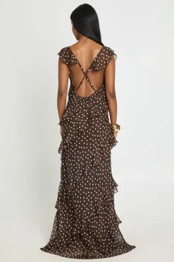 boohoo Robe Midaxi À Manches Papillon Et Pois Dévorés<Femme Robes Demoiselles D'Honneur|Pois