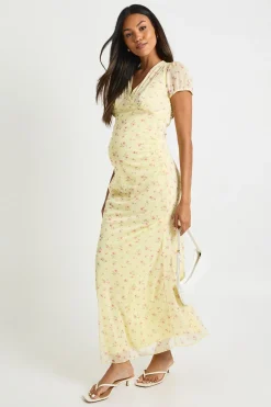 robe midaxi maternité en mesh ditsy