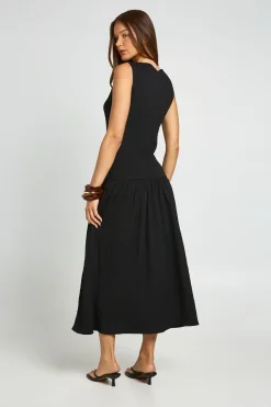boohoo Robe Midaxi À Ourlet Péplum Texturé<Femme Toutes Les Robes|Robes Patineuses