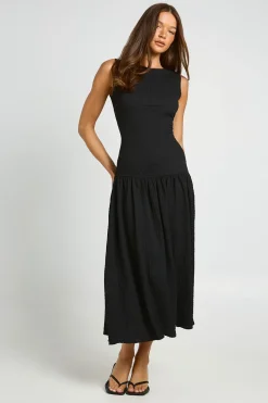 boohoo Robe Midaxi À Ourlet Péplum Texturé<Femme Toutes Les Robes|Robes Patineuses