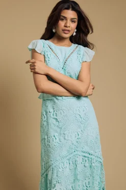 Robe Midaxi Petite Avec Détails En Dentelle Dobby