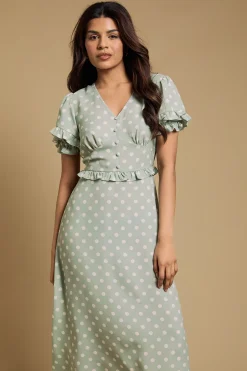 Robe Midaxi Petite À Détails Volantés