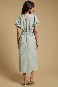 Robe Midaxi Petite À Détails Volantés