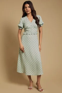 Robe Midaxi Petite À Détails Volantés