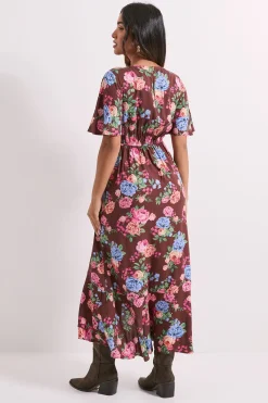Dorothy Perkins Robe Midaxi Petite à Motifs Floraux avec Couture Empire et Manches Évasées<Femme Toutes Les Robes|Robes D’Automne