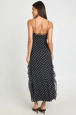 boohoo Robe Midaxi Plissée À Pois<Femme Robes|Pois