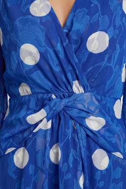 Wallis Robe Midaxi À Pois Dévorés Avec Détail Torsadé<Femme Robes Mi-Longues|Pois
