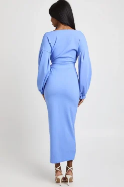 Robe Midaxi Portefeuille À Épaules Dénudées