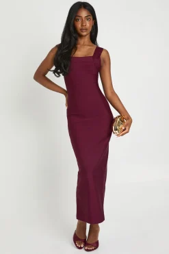 boohoo Robe Midaxi Premium À Encolure Carrée En Bandage<Femme Robes De Soirée|Toutes Les Robes
