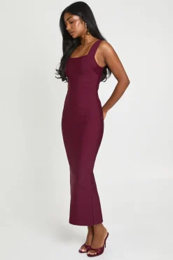 boohoo Robe Midaxi Premium À Encolure Carrée En Bandage<Femme Robes De Soirée|Toutes Les Robes