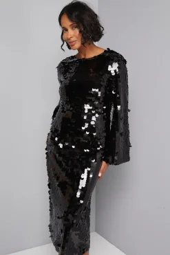 Robe Midaxi à Sequins avec Liens dans le Dos